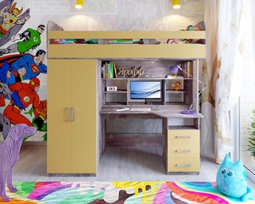 Детская кровать-шкаф Аракс, каркас Бетон, фасад Зира в Энгельсе