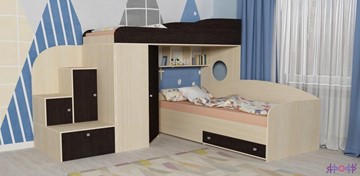 Детская кровать-шкаф Кадет-2, корпус Дуб, фасад Венге в Саратове