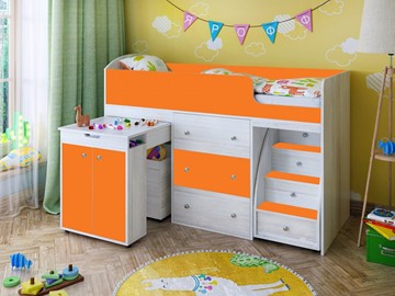 Детская кровать-шкаф Малыш 1600, корпус Винтерберг, фасад Оранжевый в Саратове