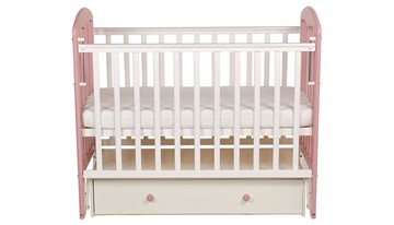 Детская кроватка Polini kids Simple 328, белый-розовый в Саратове