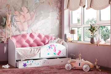 Детская кровать Звездочка с бортиком, Розовый в Саратове