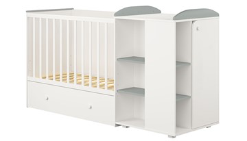 Детская кровать-шкаф с комодом POLINI Kids Ameli 800 Белый / Серый, серия AMELI в Саратове