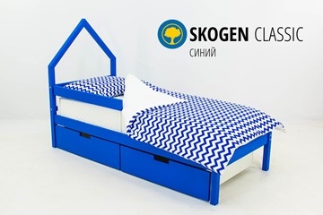Кровать-домик детская мини Skogen синия в Саратове