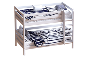 Детская кровать двухъярусная Авалон, восковая эмаль с прямой лестницей в Балаково