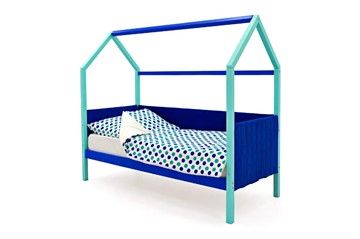 Кровать-домик Svogen, мятный-синий мягкая в Саратове
