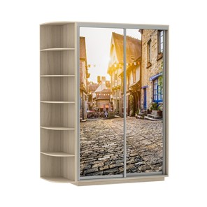 Шкаф 2-дверный Экспресс 1500x600x2200, со стеллажом, Улица/шимо светлый в Саратове
