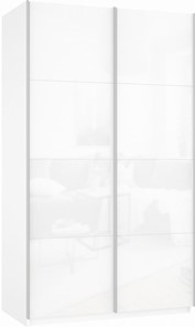 Шкаф-купе Прайм (Белое стекло/Белое стекло) 1600x570x2300, белый снег в Саратове