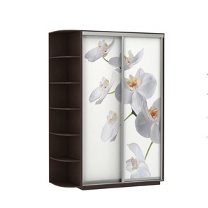 Шкаф двухдверный Экспресс 1500x600x2200, со стеллажом, Орхидея белая/венге в Саратове