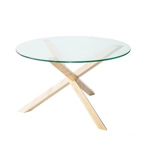 Стеклянный столик Оникс-3, Натуральный массив/Прозрачное стекло в Энгельсе