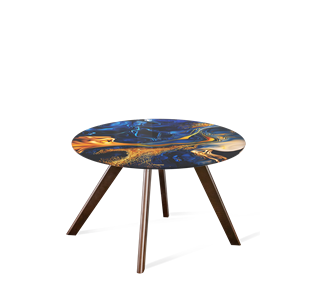 Круглый столик SHT-S39 / SHT-TT32 60 стекло/МДФ (синий сапфир/венге) в Саратове