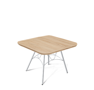Квадратный столик SHT-S100 / SHT-TT 60/60 ЛДСП (дуб сонома/хром лак) в Саратове