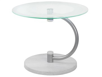 Стеклянный столик Мебелик Дуэт 13Н (металлик-дуб дымчатый-прозр) в Энгельсе
