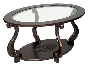 Стеклянный столик в гостиную Овация-С, темно-коричневый в Саратове