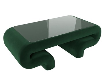 Стеклянный столик Волна, зеленый (велюр) в Саратове
