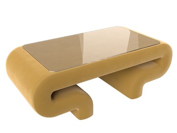Стеклянный столик Волна, желтый (микровельвет) в Энгельсе