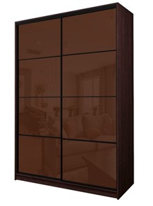 Шкаф 2-х дверный MAX МШ-25-6-18-22, Профиль Черный/Цвет Венге/Oracal Шоколад в Саратове