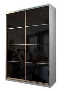 Шкаф 2-х дверный MAX МШ-25-6-18-22, Профиль Золото/Цвет Белый/Oracal Черный в Саратове