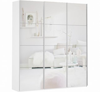 Шкаф 3-х створчатый Прайм (3 зеркало) 1800x570x2300, белый снег в Саратове