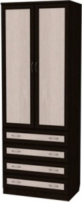 Распашной шкаф 103 со штангой, цвет Венге в Саратове