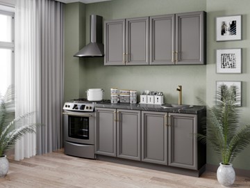 Модульный кухонный гарнитур Джелатто 2200, Чёрный/Оникс серый в Саратове