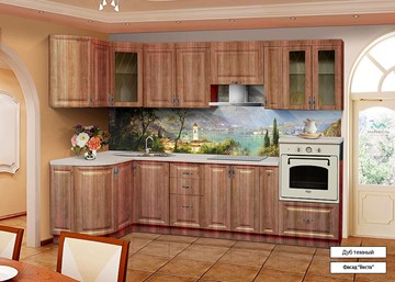 Кухонный угловой гарнитур Веста 1330х2800, цвет Дуб темный в Саратове