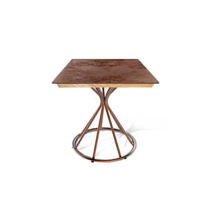 Керамический обеденный стол SHT-TU4-1/ТT8 60/60 (медный металлик/прозрачный лак/коричневая сепия) в Энгельсе