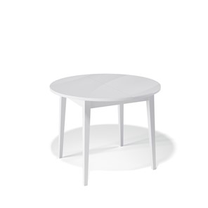 Обеденный круглый стол Kenner 1000M (Белый/Стекло белое сатин) в Саратове