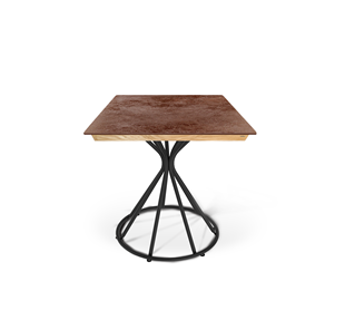 Керамический кухонный стол SHT-TU4-1/ТT8 60/60 (черный муар/прозрачный лак/коричневая сепия) в Саратове