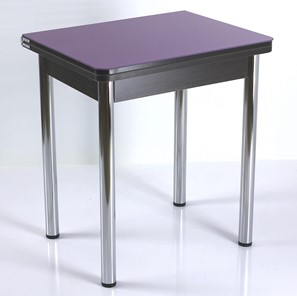 Кухонный пристенный стол СПА-02 СТ2, венге ЛДСП/стекло фиолетовый/39 прямые трубки хром в Саратове