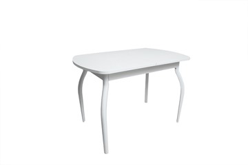 Стеклянный обеденный стол ПГ-02СТ белое/белое/крашенные фигурные в Балаково