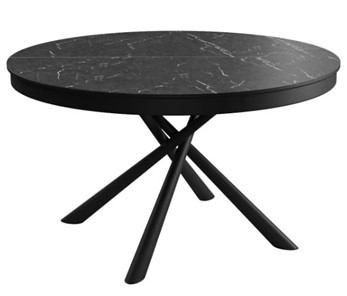 Керамический обеденный стол DikLine KR120 мрамор черный Калаката/опоры черные в Энгельсе