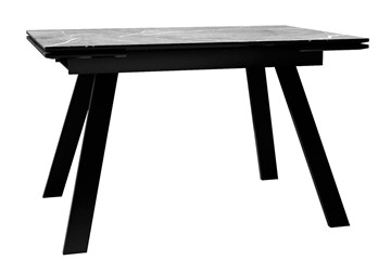 Керамический кухонный стол DikLine DKL140 Керамика Серый мрамор/опоры черные (2 уп.) в Балаково