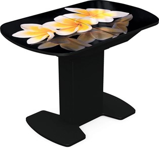 Кухонный стол раскладной Корсика исп. 1 Фотопечать (Цветы №11) 1100(1415)*700 в Энгельсе