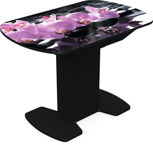 Кухонный раздвижной стол Корсика исп. 2 Фотопечать (Цветы №30) 1200(1515)*800 в Саратове