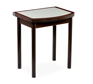 Кухонный стол раскладной НСПГ-02 СТК, венге/темно-коричневое/узор бело-медный/опоры прямые коричневые в Энгельсе