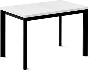 Маленький кухонный стол Токио-1L (ноги металлические черные, белый цемент) в Энгельсе