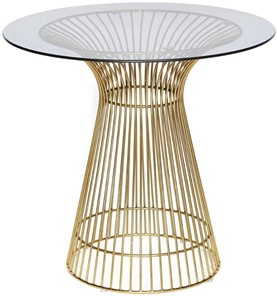 Стеклянный стол ARGO (mod. DT1471) металл/стекло, D80x74.5 черный/золотой в Энгельсе