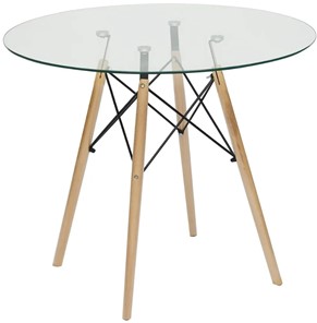Стол на кухню CINDY GLASS (mod.80GLASS) металл/стекло, D80х75см, прозрачный арт.13068 в Саратове