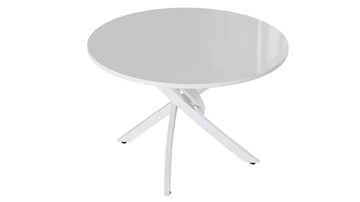 Маленький стол Diamond тип 2 (Белый муар/Белый глянец) в Саратове