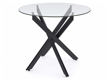 Круглый стол на кухню Dikline R900 стекло/ножки черный металл в Энгельсе