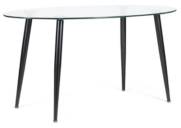 Стеклянный стол KASSEL (mod. DT333) металл/закаленное стекло (10 мм), 150х90х75см, черный в Энгельсе