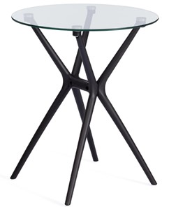 Стеклянный обеденный стол PARNAVAZ (mod. 29) пластик/стекло, 60х60х70,5 прозрачный/черный арт.19698 в Энгельсе
