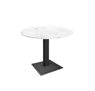 Круглый стол на кухню SHT-TU5-BS1 / SHT-TT 90 ЛДСП (мрамор кристалл/черный) в Саратове
