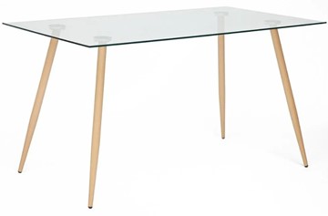 Стеклянный стол SOPHIA (mod. 5003) металл/стекло (8мм), 140x80x75, бук/прозрачный арт.12098 в Энгельсе