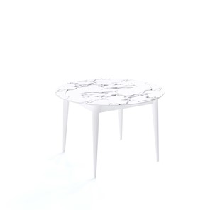 Кухонный раздвижной стол Kenner W1200 (Белый/Мрамор белый) в Саратове