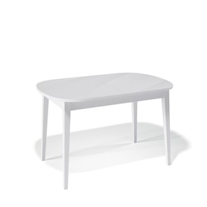 Кухонный раздвижной стол Kenner 1300M (Белый/Стекло белое глянец) в Саратове
