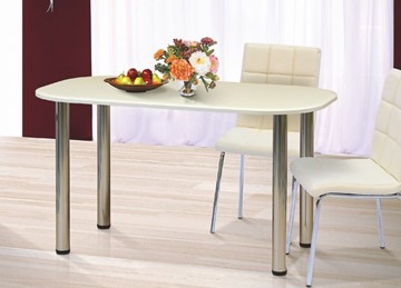 Кухонный обеденный стол Марибель 1300х700 на металлических опорах в Саратове
