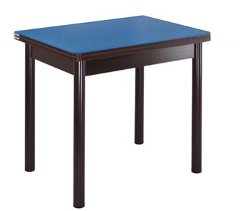 Кухонный пристенный стол СПА-01 СТ2, венге ЛДСП/стекло синие/38 прямые трубки крашеные коричневый в Саратове