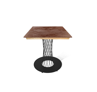 Керамический обеденный стол SHT-TU3-1/ТT8 60/60 (черный муар/прозрачный лак/коричневая сепия) в Саратове