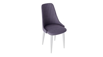 Обеденный стул Франк (конус) исп2 (Белый матовый/Микровелюр Фиолетовый) в Саратове